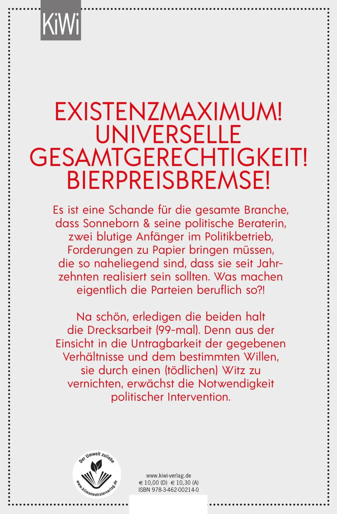 Rückseite: 9783462002140 | 99 Ideen zur Wiederbelebung der politischen Utopie | Martin Sonneborn