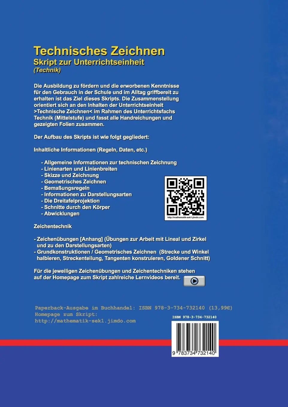 Rückseite: 9783734732140 | Technisches Zeichnen | Skript zur Unterrichtseinheit | A. Rueff | Buch