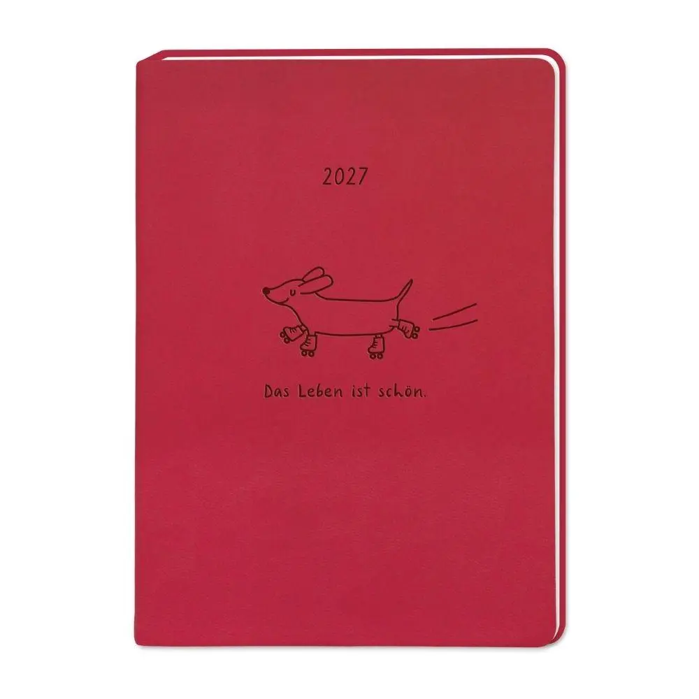 Cover: 9783986362140 | Terminplaner Lederlook 2027 Rot | Terminplaner Lederlook A6 | Original