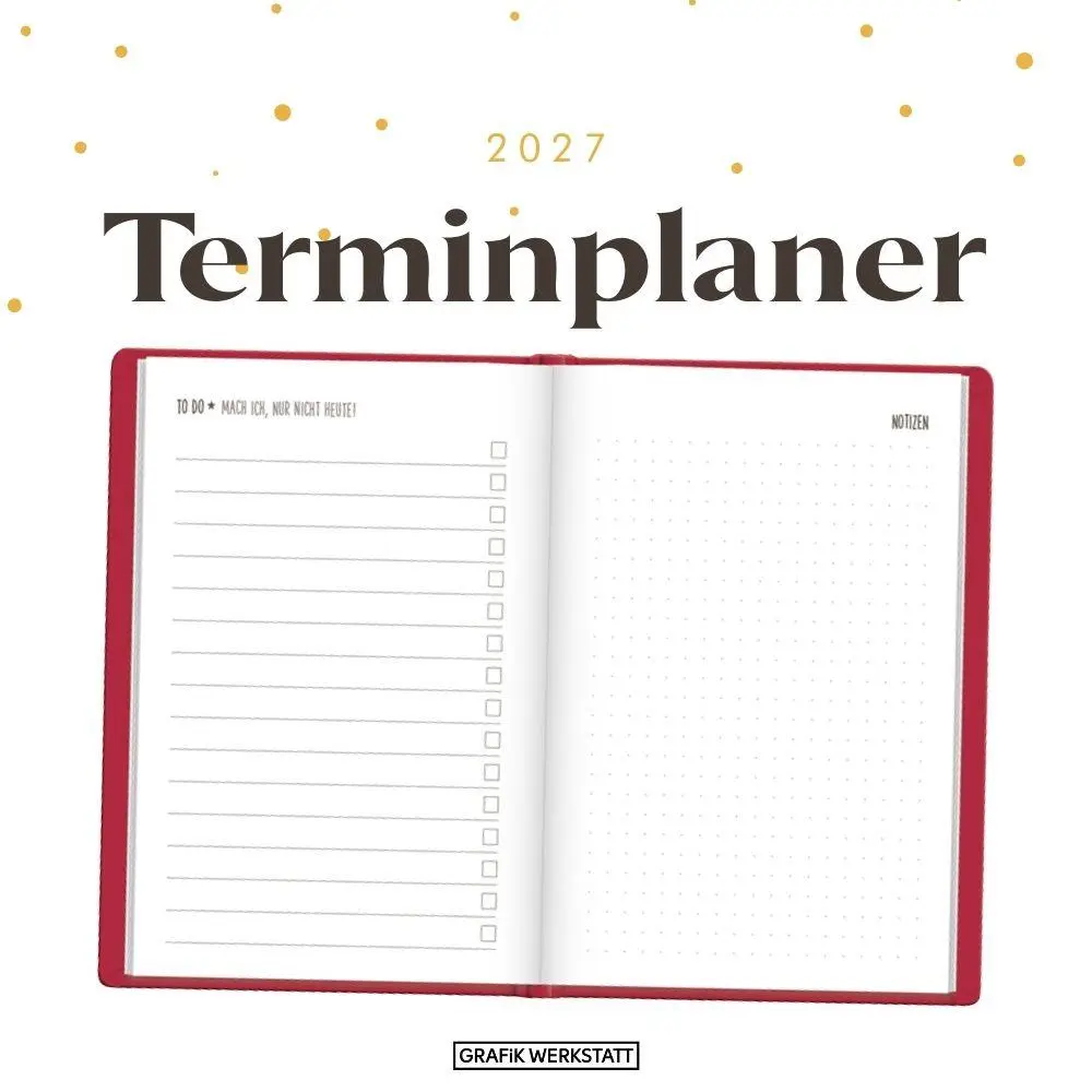 Bild: 9783986362140 | Terminplaner Lederlook 2027 Rot | Terminplaner Lederlook A6 | Original