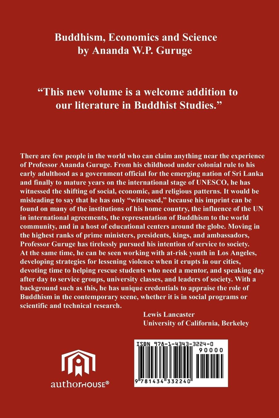 Rückseite: 9781434332240 | Buddhism, Economics and Science | Ananda W. P. Guruge | Taschenbuch