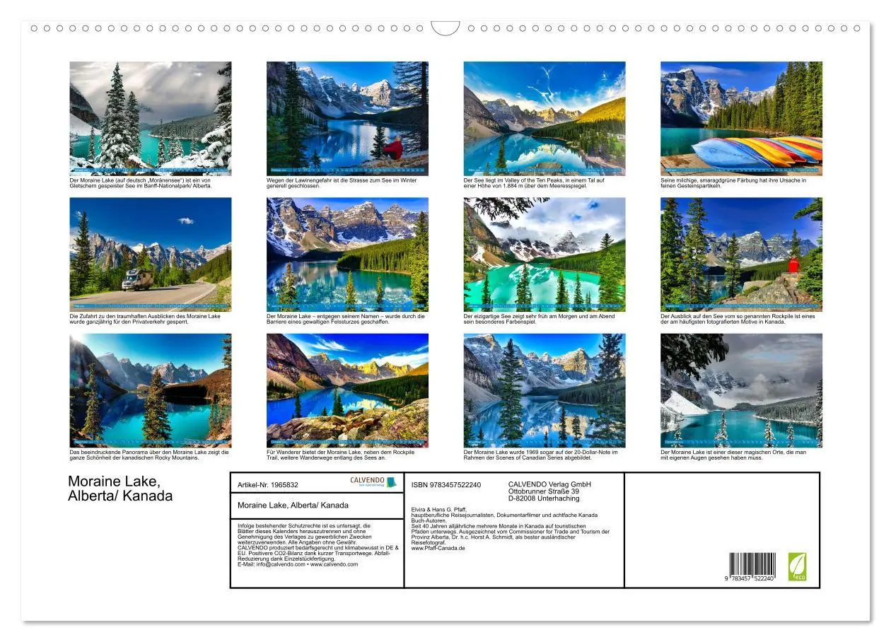 Bild: 9783457522240 | Moraine Lake, Alberta/ Kanada (Wandkalender 2026 DIN A2 quer),...