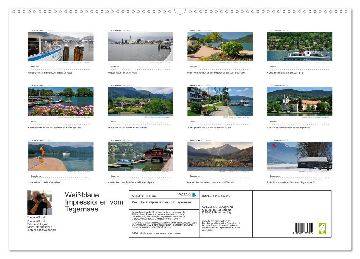 Bild: 9783457832240 | Weißblaue Impressionen vom Tegernsee (Wandkalender 2026 DIN A2...