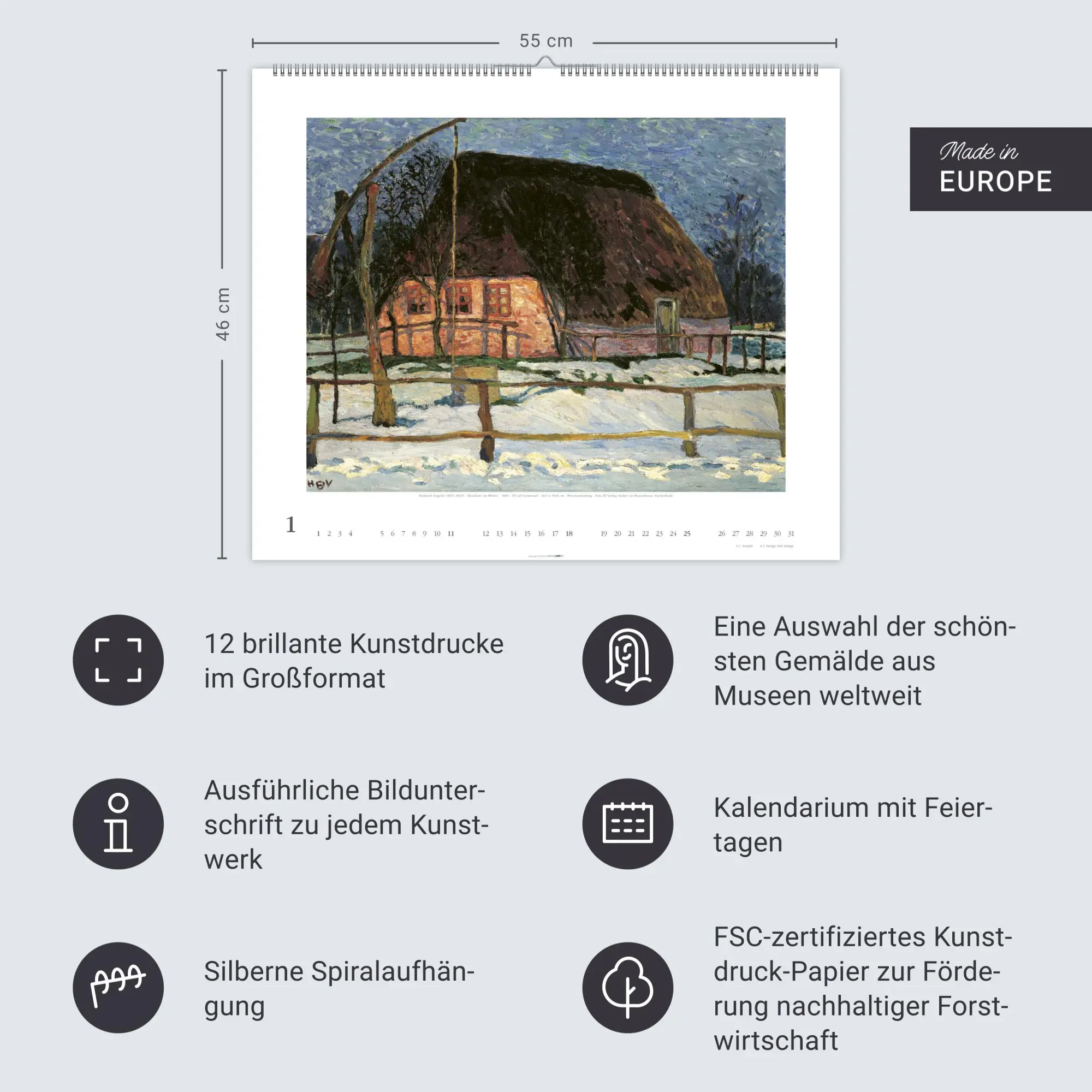 Bild: 9783839902240 | Worpsweder Landschaften Kalender 2026 | Ende | Kalender | 14 S. | 2026