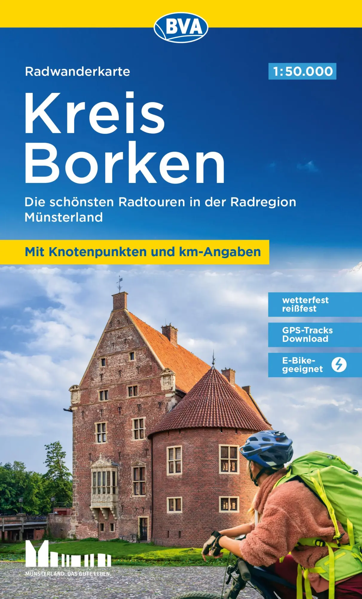 Cover: 9783969902240 | Radwanderkarte BVA Kreis Borken mit Knotenpunkten und km-Angaben,...