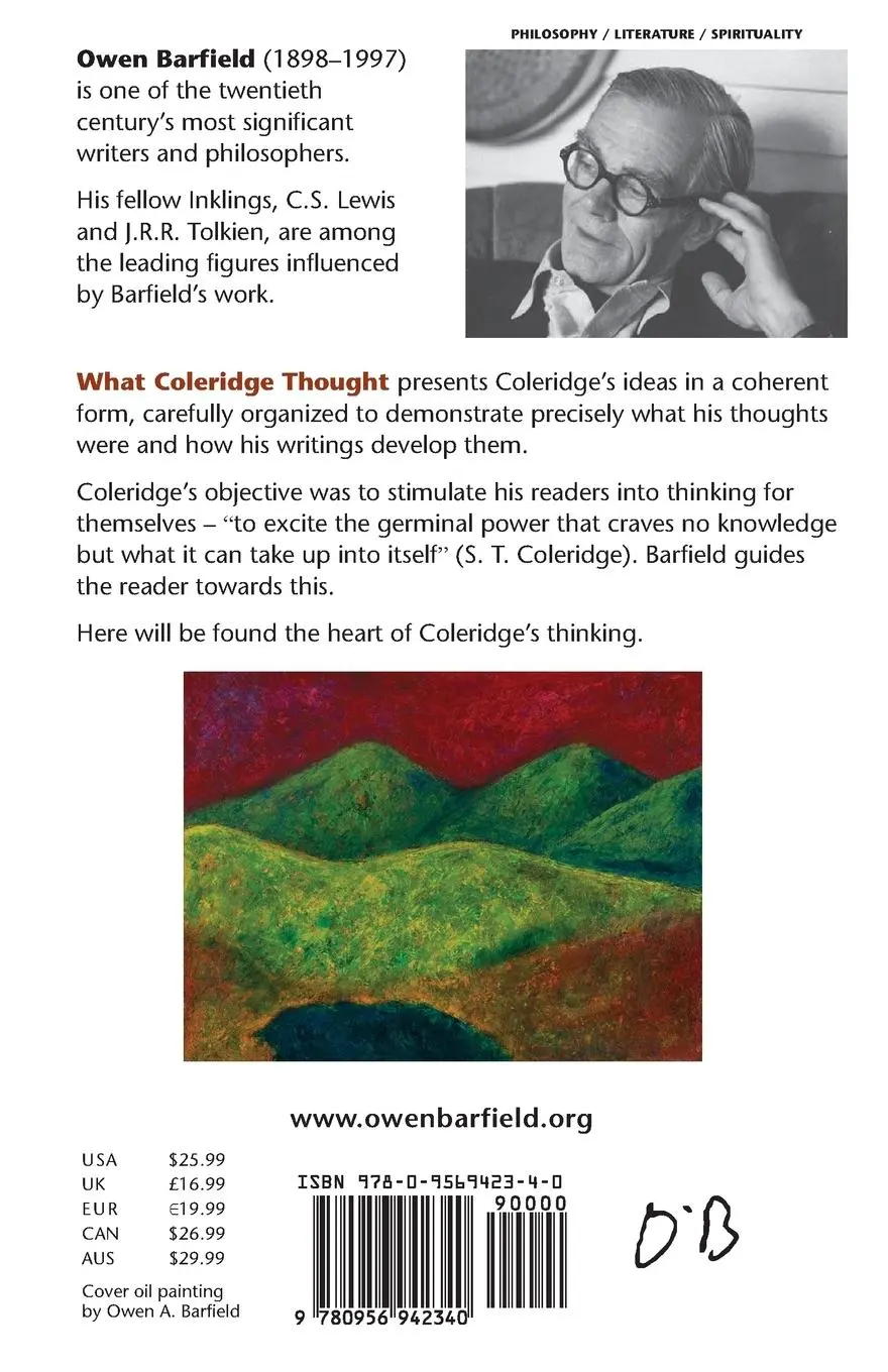 Rückseite: 9780956942340 | What Coleridge Thought | Owen Barfield | Taschenbuch | Englisch | 2014