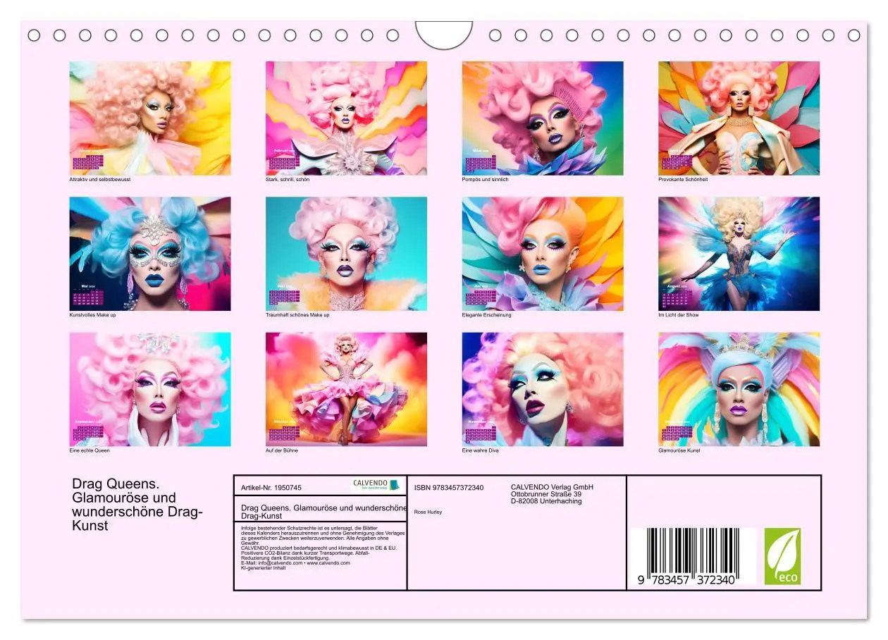 Bild: 9783457372340 | Drag Queens. Glamouröse und wunderschöne Drag-Kunst (Wandkalender...