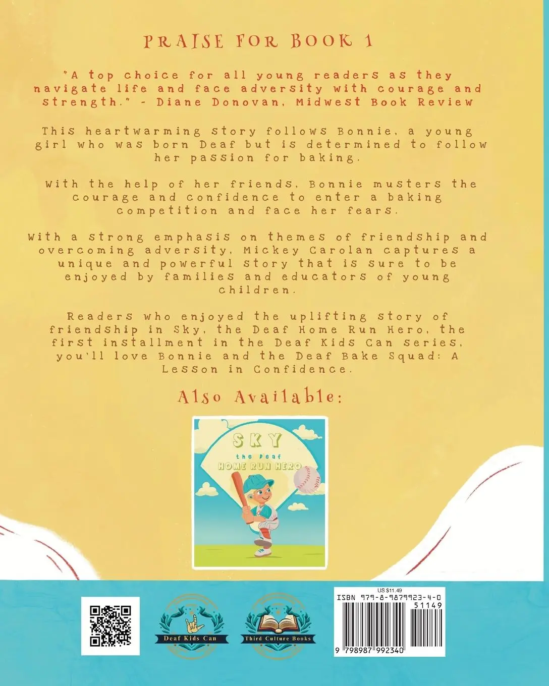 Rückseite: 9798987992340 | Bonnie and the Deaf Bake Squad | A Lesson in Confidence | Carolan