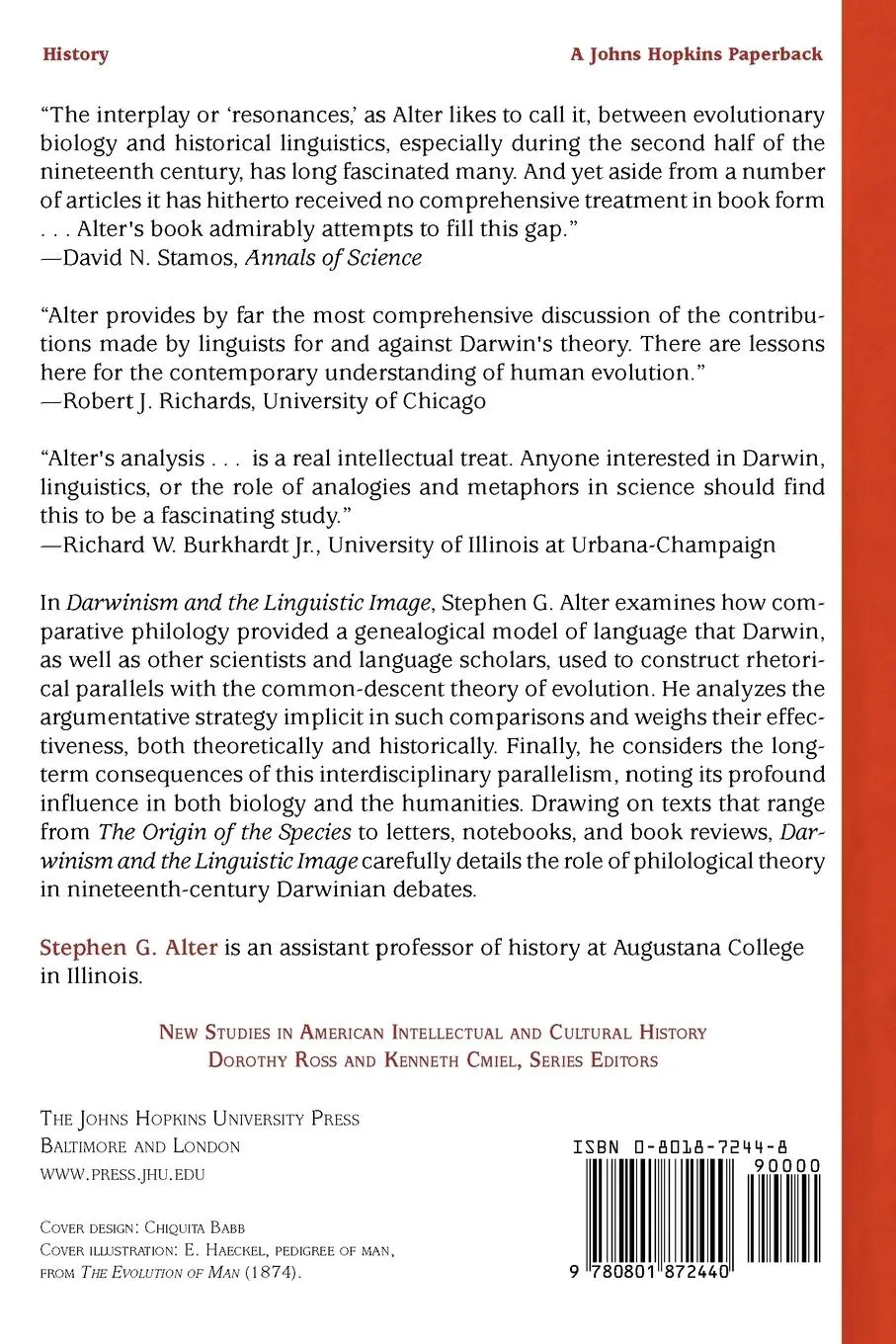 Rückseite: 9780801872440 | Darwinism and the Linguistic Image | Stephen G. Alter | Taschenbuch