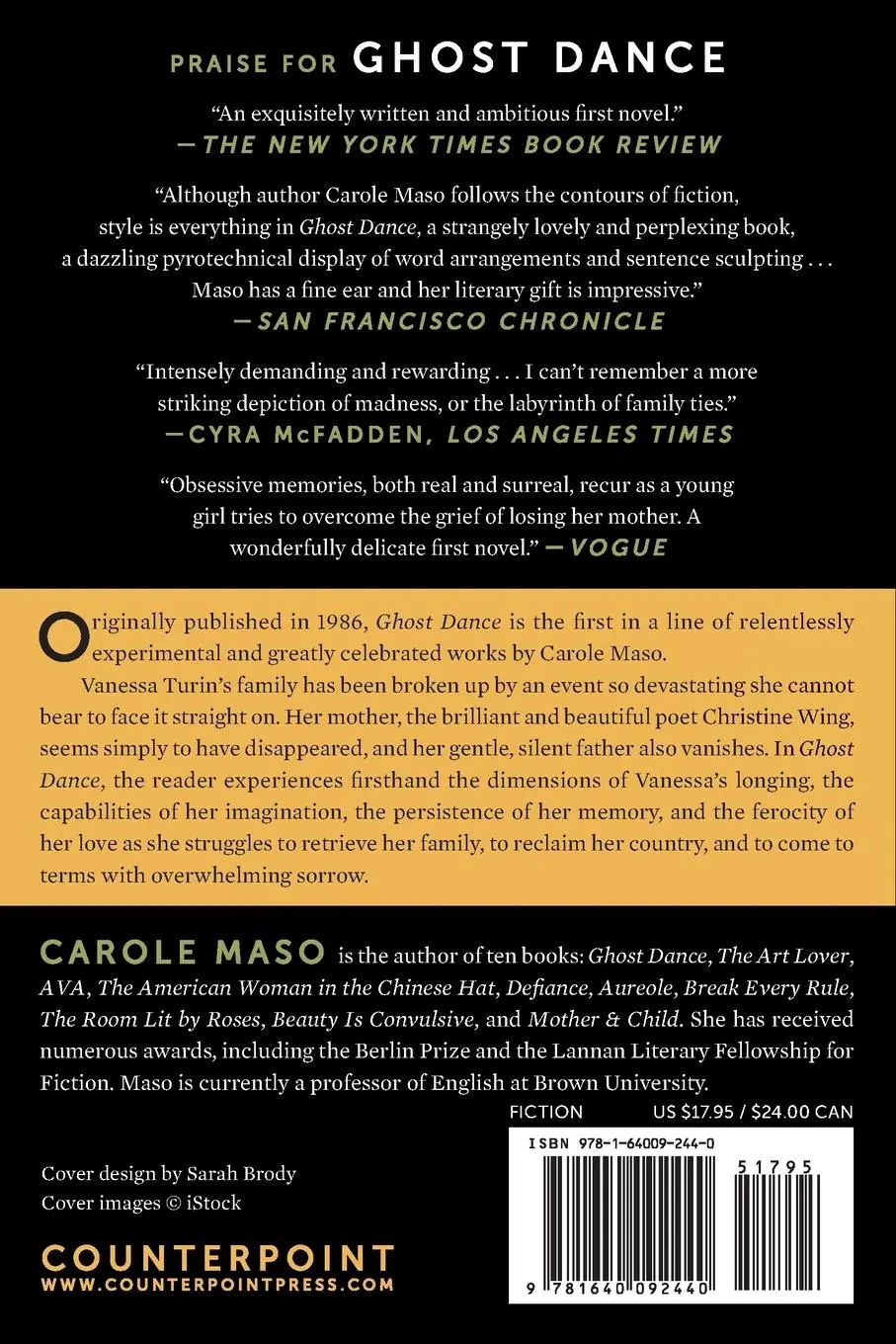 Rückseite: 9781640092440 | Ghost Dance | A Novel | Carole Maso | Taschenbuch | Englisch | 2019