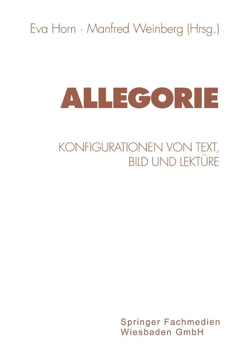 Cover: 9783531132440 | Allegorie | Konfigurationen von Text, Bild und Lektüre | Taschenbuch