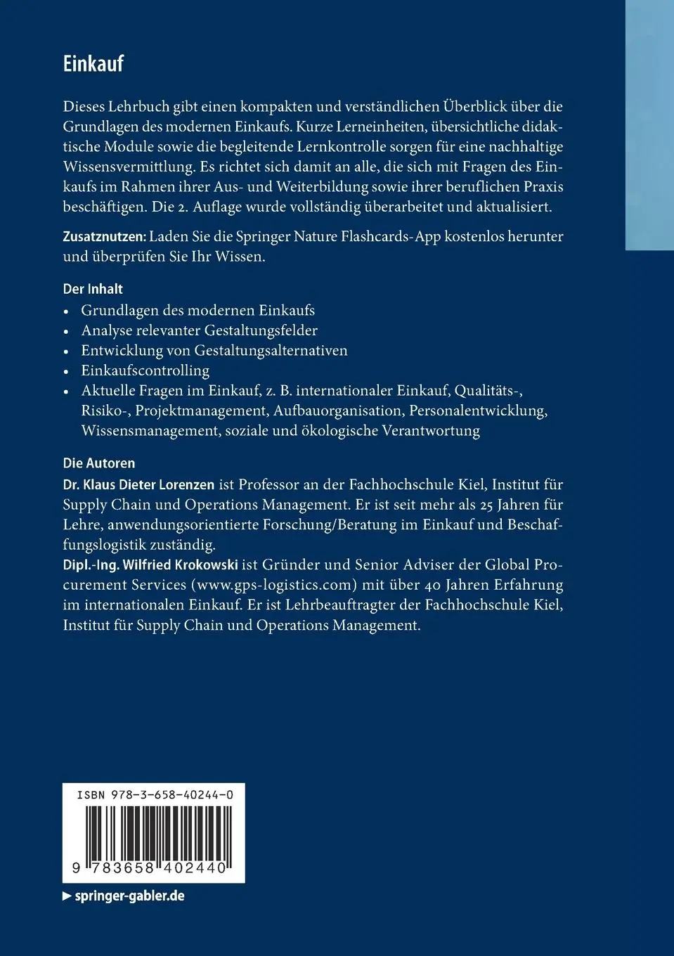 Rückseite: 9783658402440 | Einkauf | Wilfried Krokowski (u. a.) | Bundle | Studienwissen kompakt