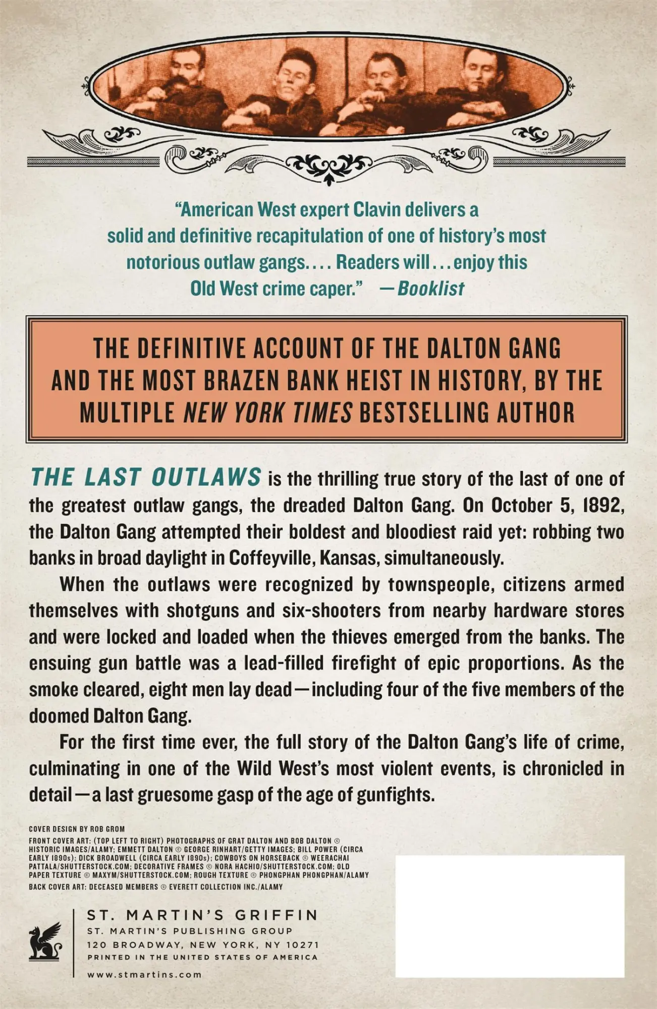 Rückseite: 9781250852540 | Last Outlaws | Tom Clavin | Taschenbuch | Englisch | 2024 | Griffin