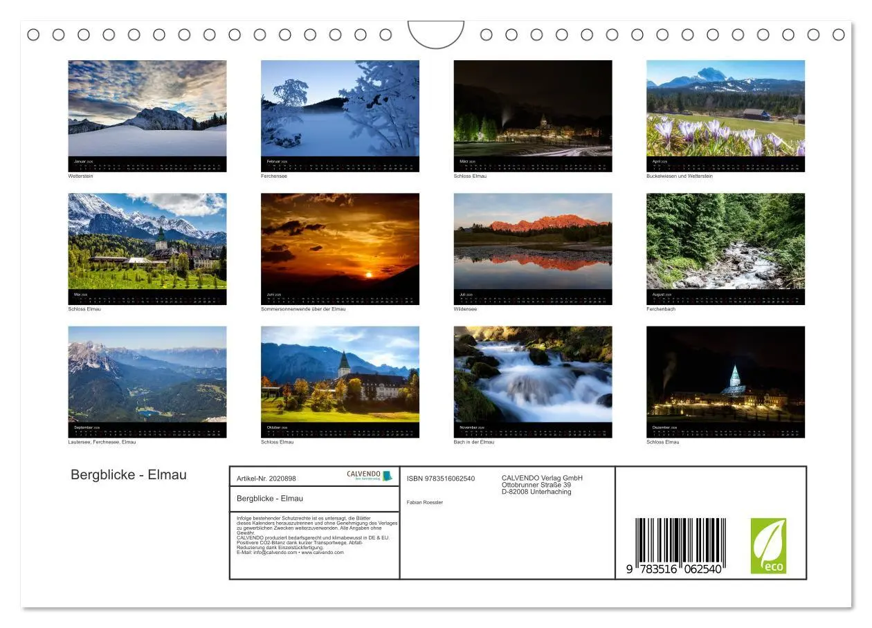 Bild: 9783516062540 | Bergblicke - Elmau (Wandkalender 2026 DIN A4 quer), CALVENDO...