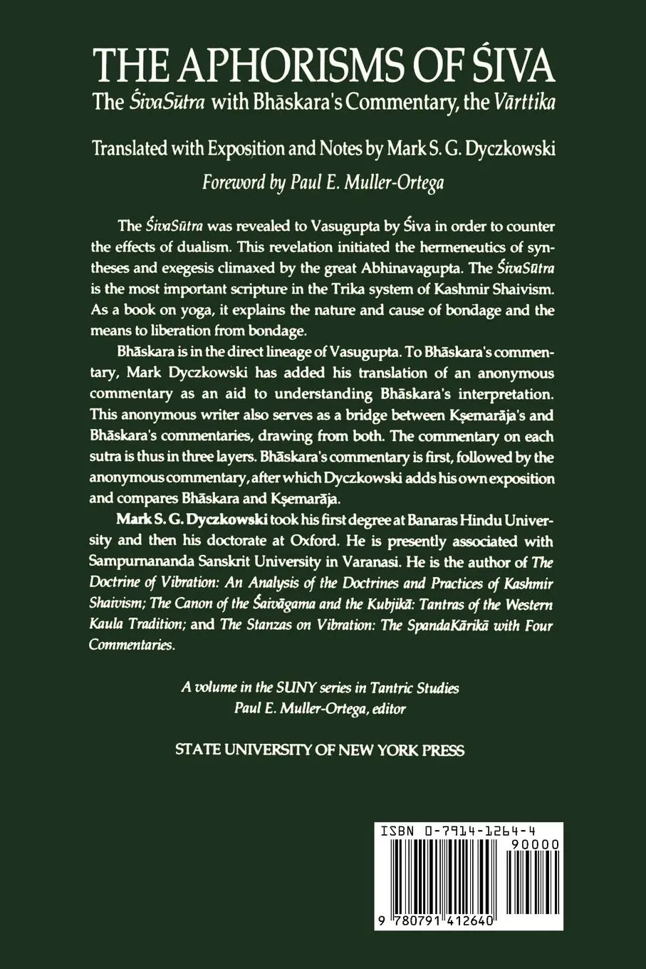 Rückseite: 9780791412640 | The Aphorisms of ¿iva | Taschenbuch | Englisch | 1992 | SUNY Press