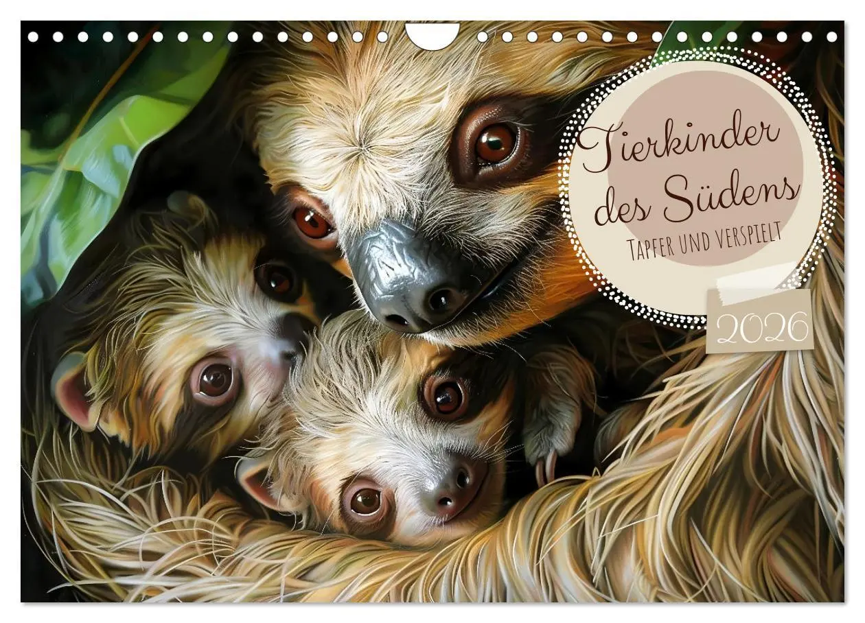 Cover: 9783457342640 | Tierkinder des Südens (Wandkalender 2026 DIN A4 quer), CALVENDO...