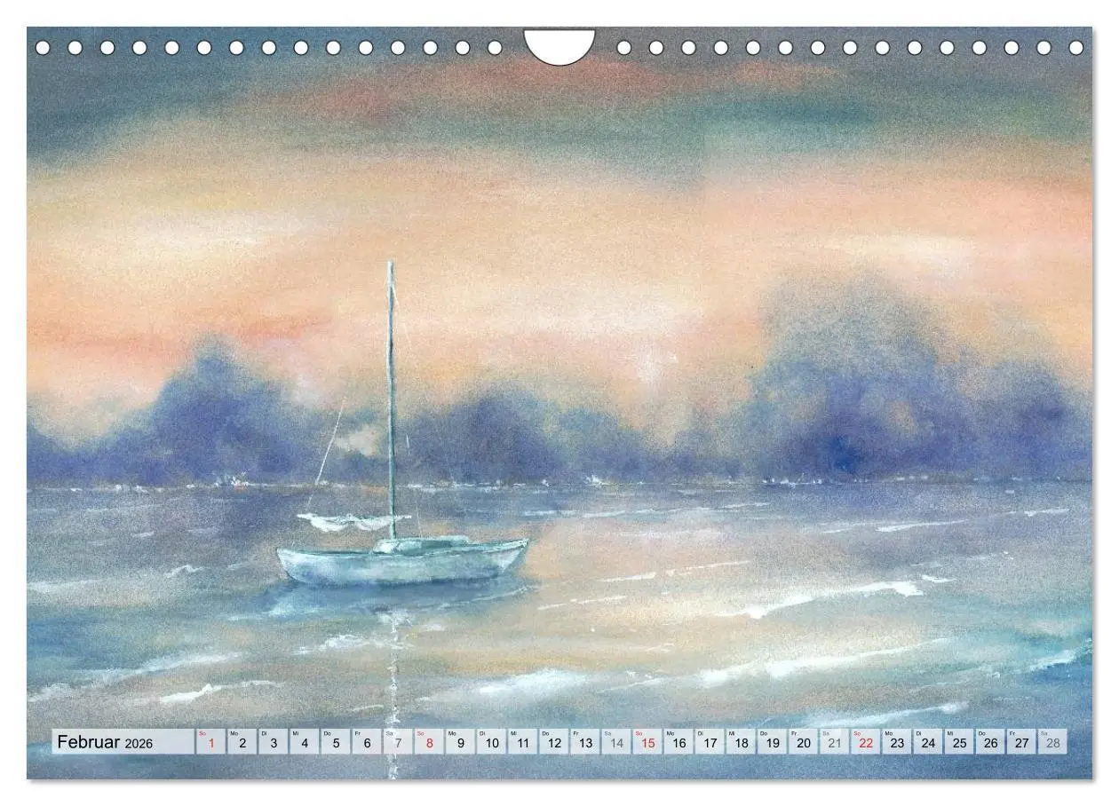 Bild: 9783516052640 | Komm mit ans Meer - Aquarelle (Wandkalender 2026 DIN A4 quer),...