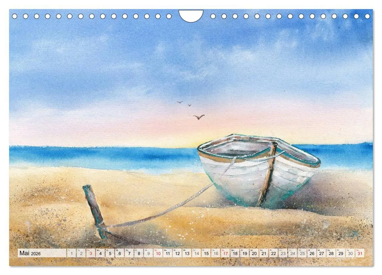 Bild: 9783516052640 | Komm mit ans Meer - Aquarelle (Wandkalender 2026 DIN A4 quer),...