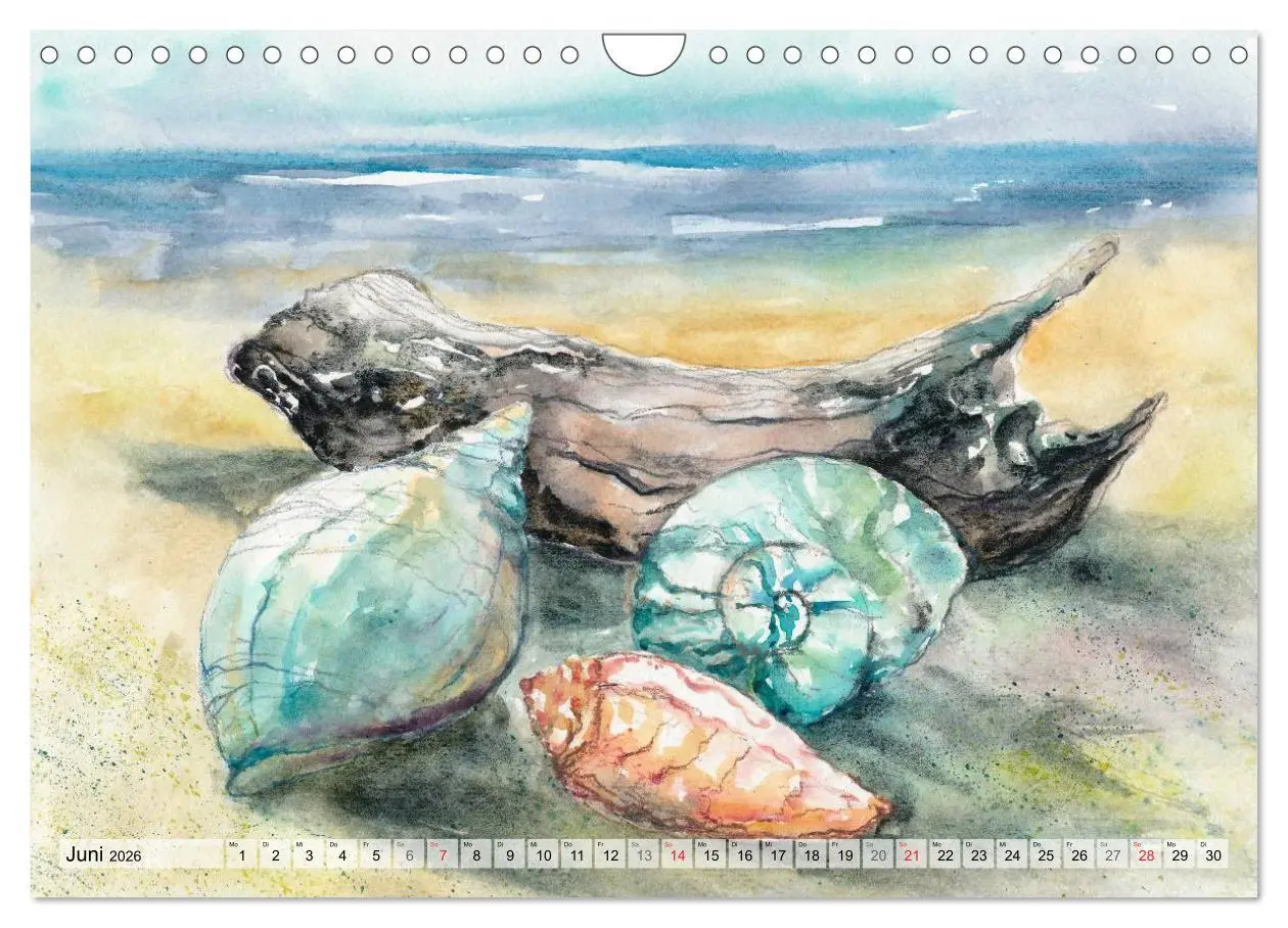 Bild: 9783516052640 | Komm mit ans Meer - Aquarelle (Wandkalender 2026 DIN A4 quer),...