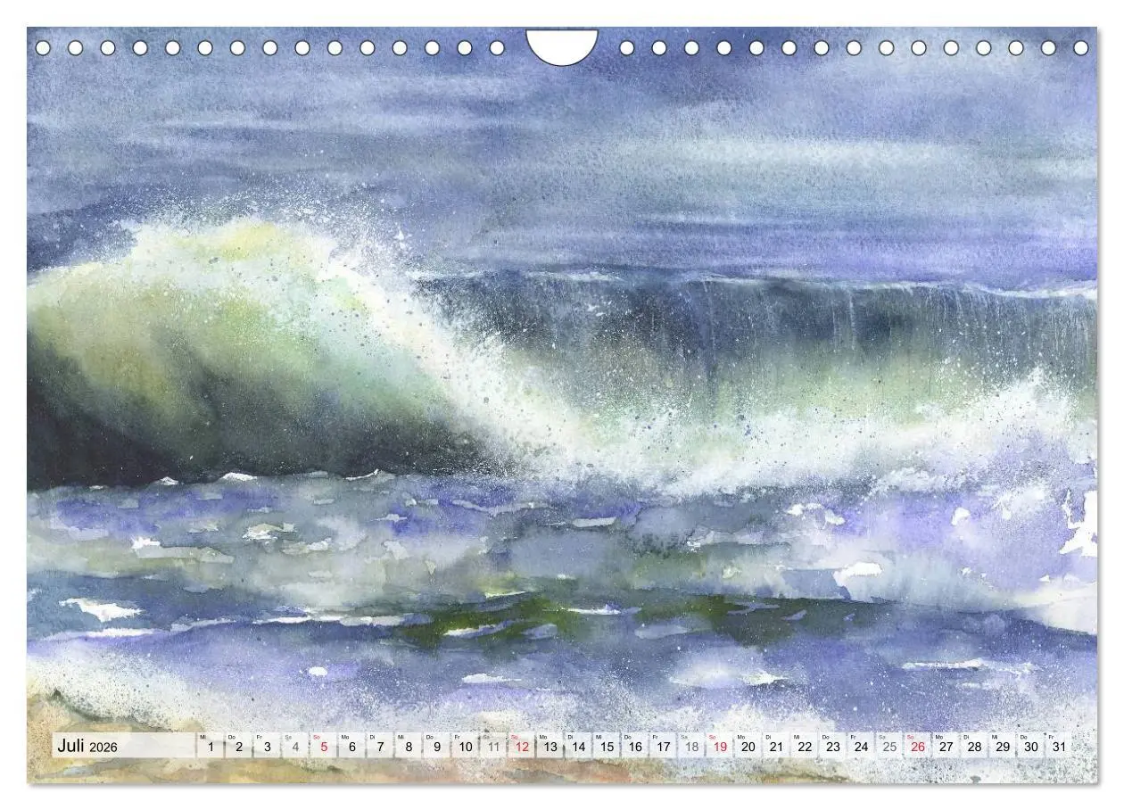 Bild: 9783516052640 | Komm mit ans Meer - Aquarelle (Wandkalender 2026 DIN A4 quer),...