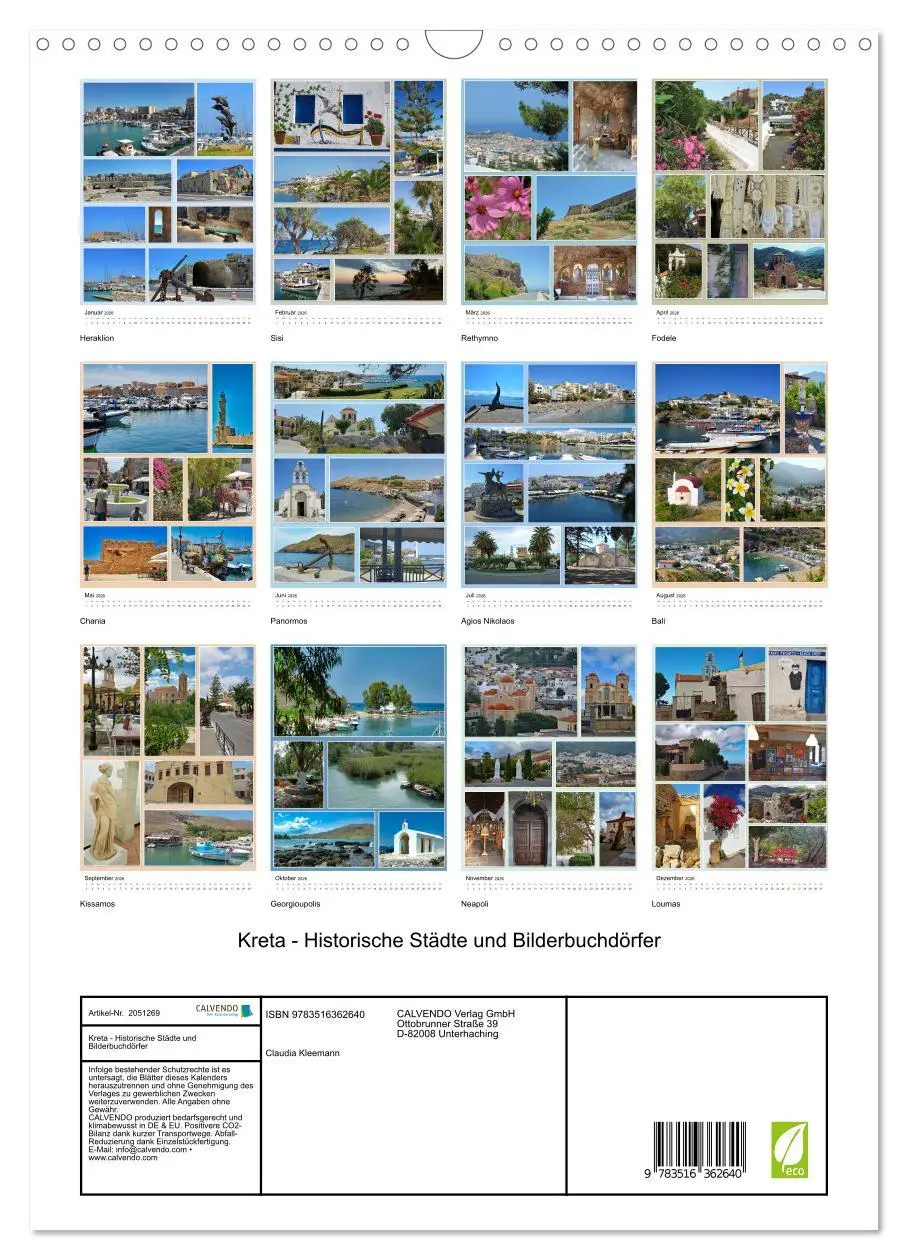 Bild: 9783516362640 | Kreta - Historische Städte und Bilderbuchdörfer (Wandkalender 2026...