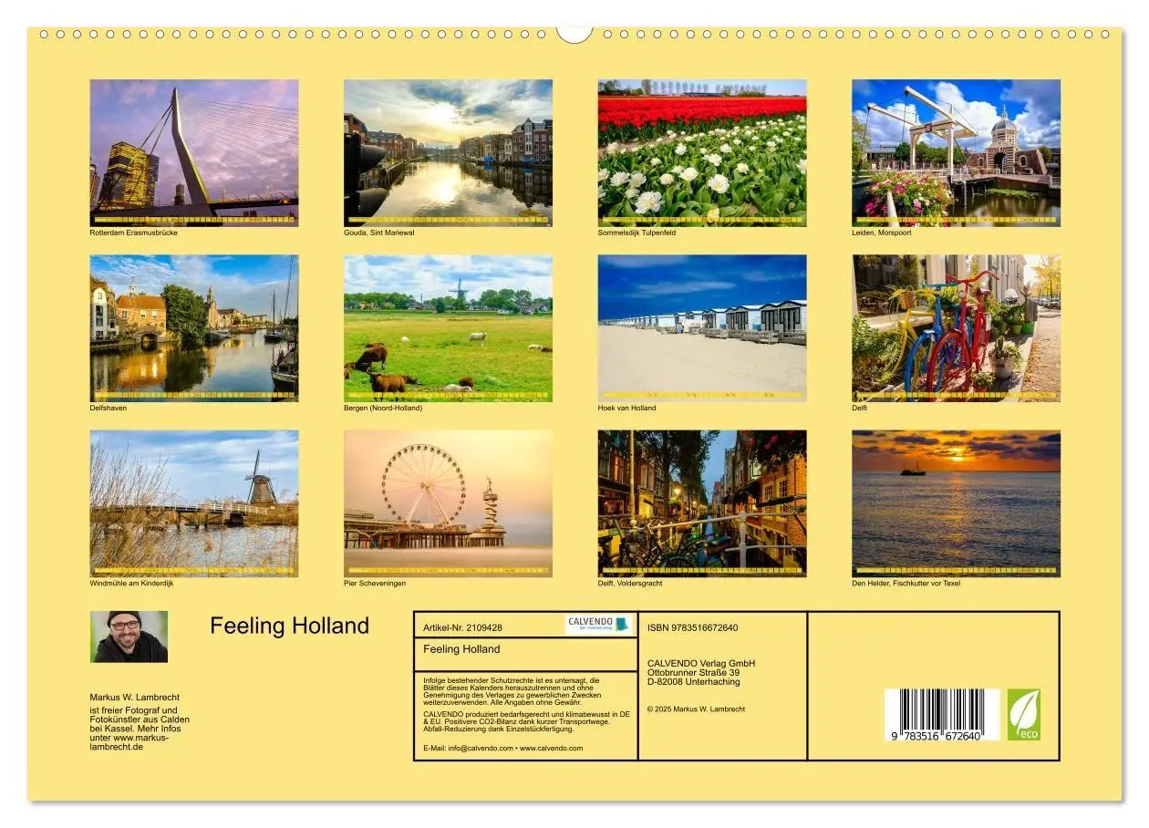 Bild: 9783516672640 | Feeling Holland (hochwertiger Premium Wandkalender 2026 DIN A2...