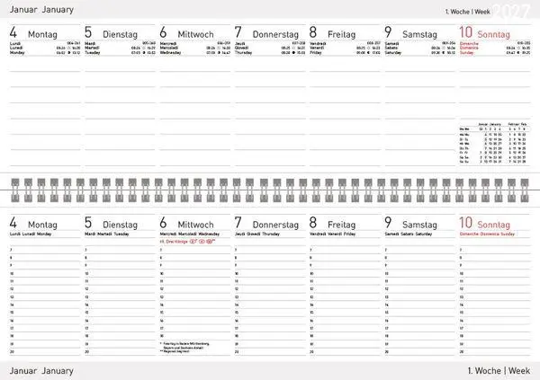 Bild: 9783819302640 | Tischkalender quer Professional Premium 2027 schwarz | Korsch Verlag