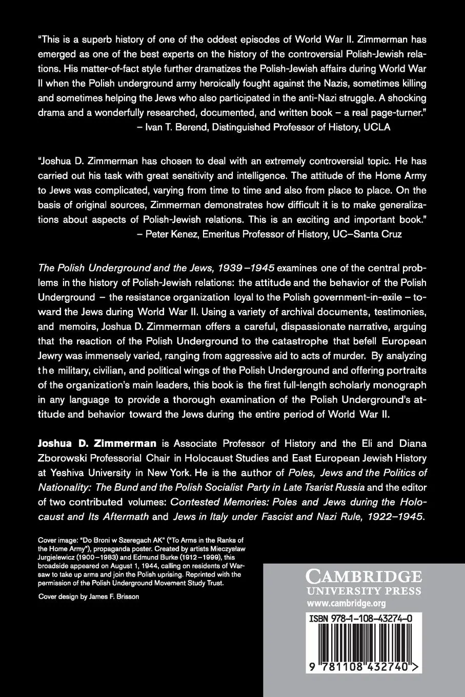 Rückseite: 9781108432740 | The Polish Underground and the Jews, 1939-1945 | Joshua D. Zimmerman