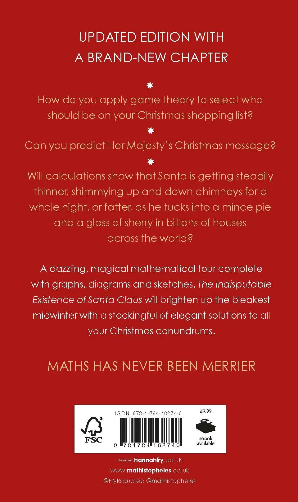 Rückseite: 9781784162740 | The Indisputable Existence of Santa Claus | Hannah Fry (u. a.) | Buch