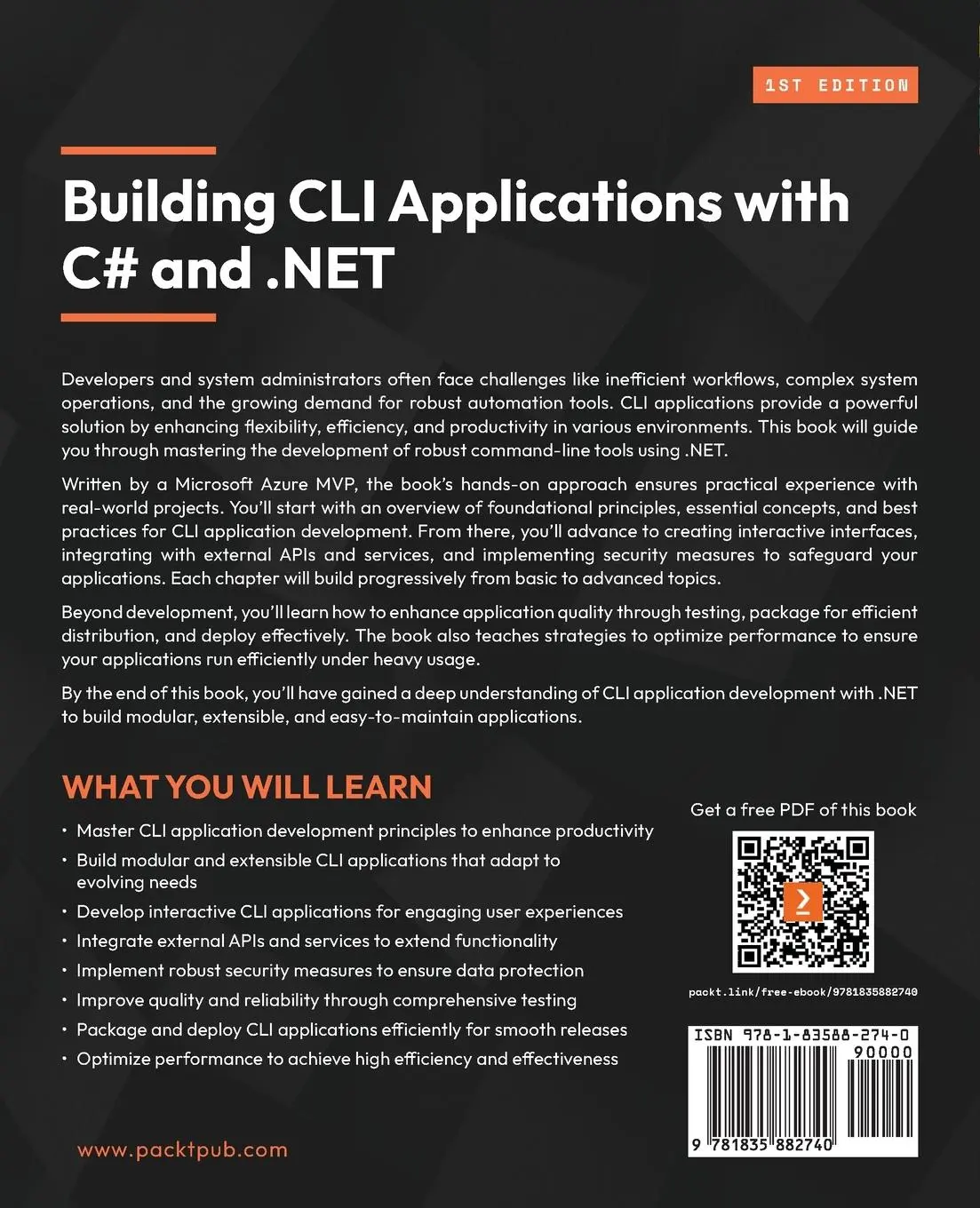 Rückseite: 9781835882740 | Building CLI Applications with C# and .NET | Tidjani Belmansour | Buch