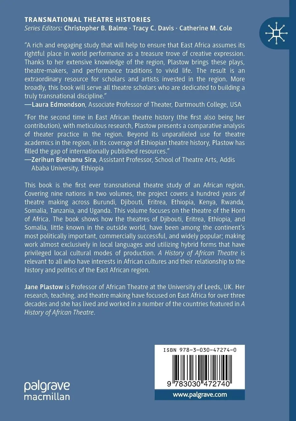Rückseite: 9783030472740 | A History of East African Theatre, Volume 1 | Horn of Africa | Plastow