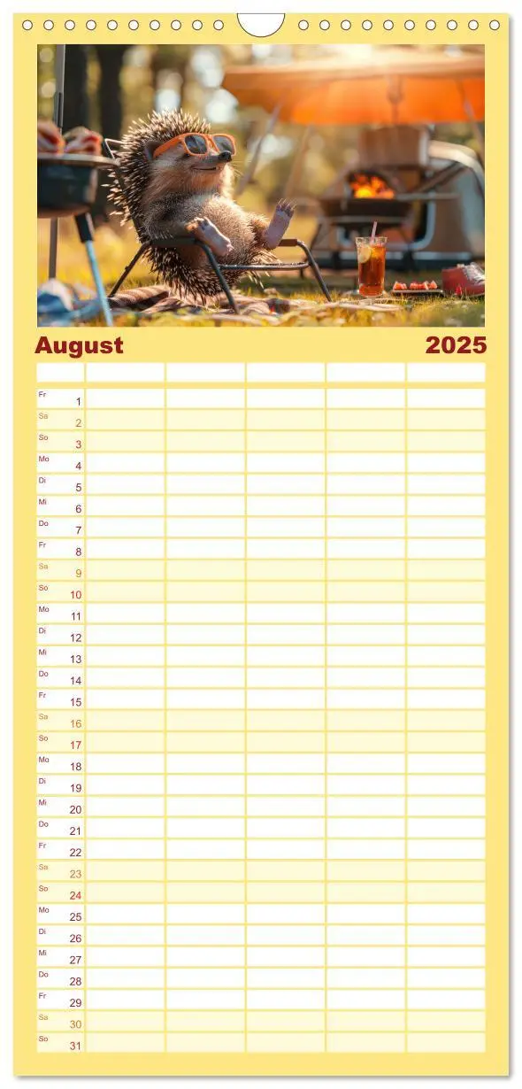 Bild: 9783457192740 | Familienplaner 2025 - Der tierisch lustige Camping-Kalender mit 5...
