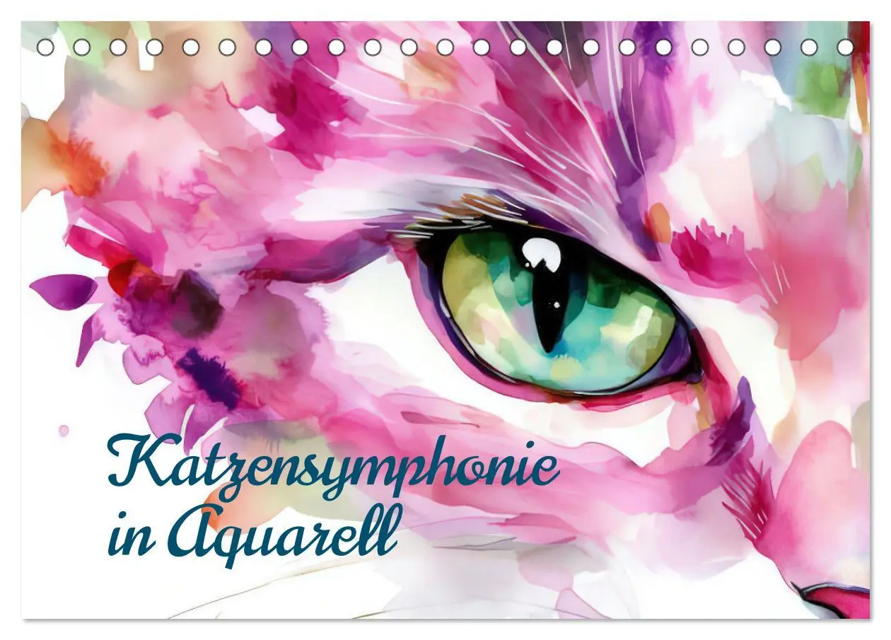 Cover: 9783457262740 | Katzensymphonie in Aquarell (Tischkalender 2026 DIN A5 quer),...