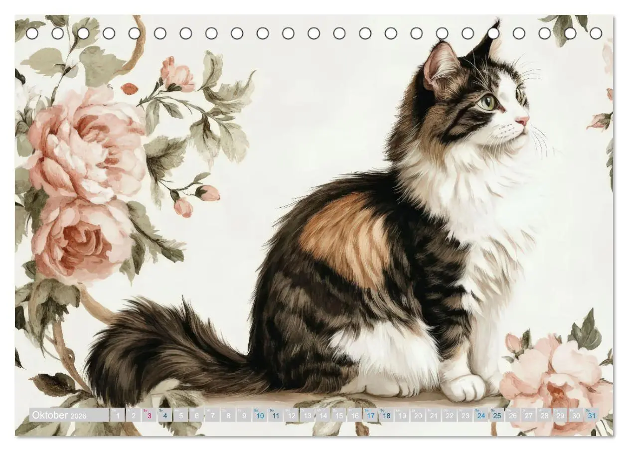 Bild: 9783457262740 | Katzensymphonie in Aquarell (Tischkalender 2026 DIN A5 quer),...