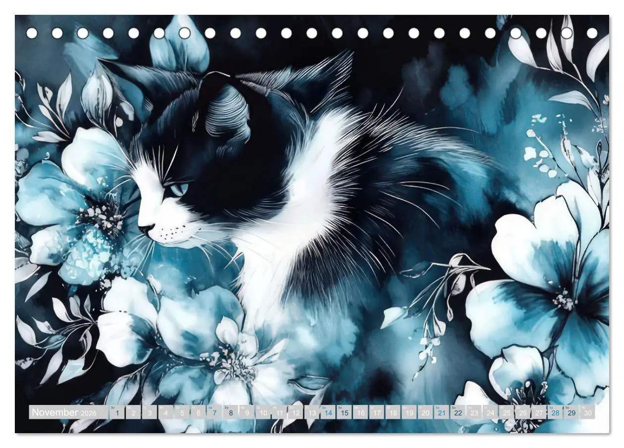Bild: 9783457262740 | Katzensymphonie in Aquarell (Tischkalender 2026 DIN A5 quer),...