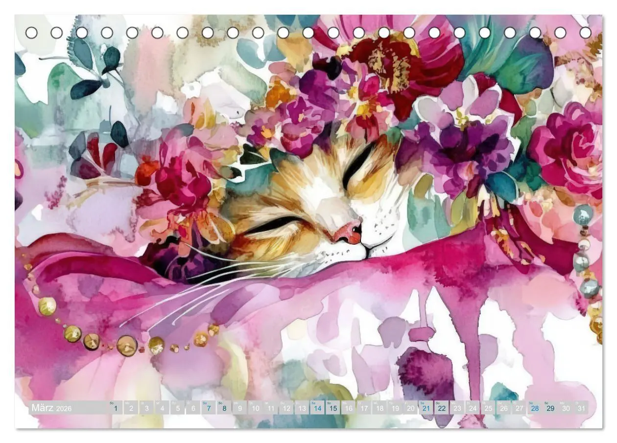Bild: 9783457262740 | Katzensymphonie in Aquarell (Tischkalender 2026 DIN A5 quer),...