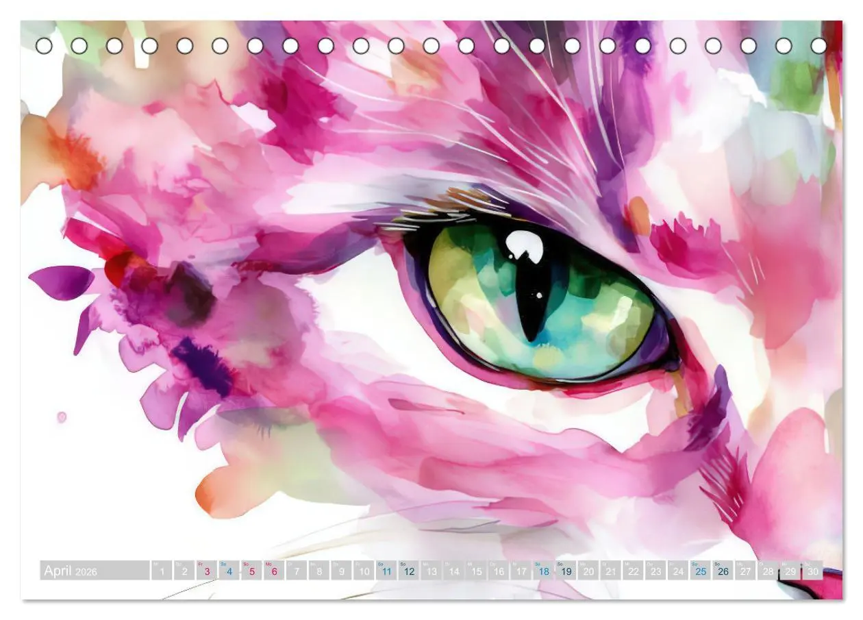 Bild: 9783457262740 | Katzensymphonie in Aquarell (Tischkalender 2026 DIN A5 quer),...