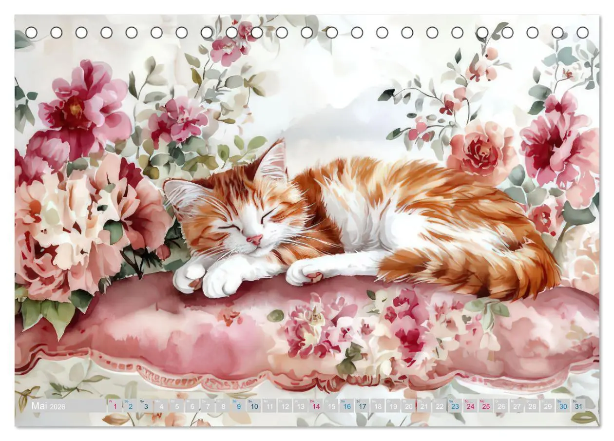 Bild: 9783457262740 | Katzensymphonie in Aquarell (Tischkalender 2026 DIN A5 quer),...