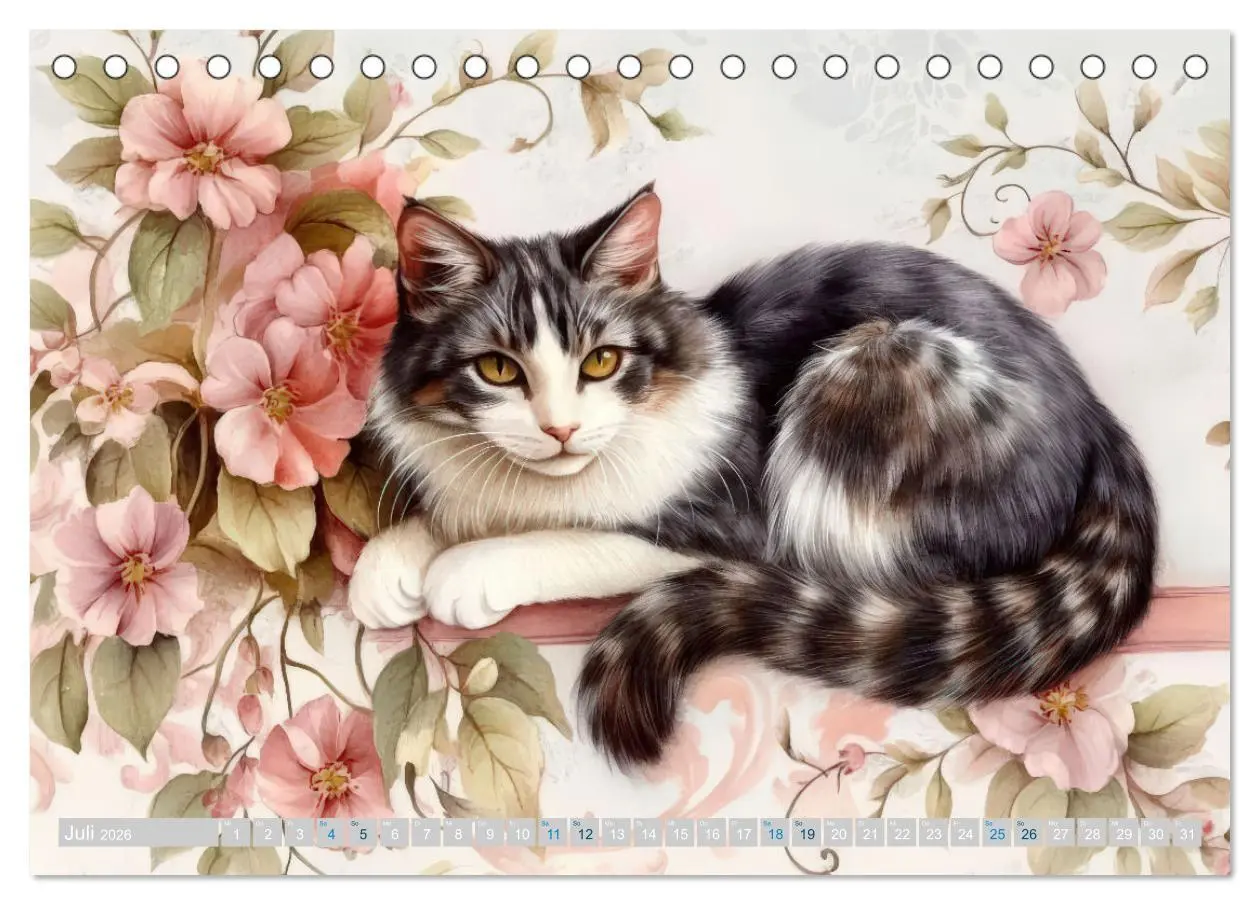 Bild: 9783457262740 | Katzensymphonie in Aquarell (Tischkalender 2026 DIN A5 quer),...