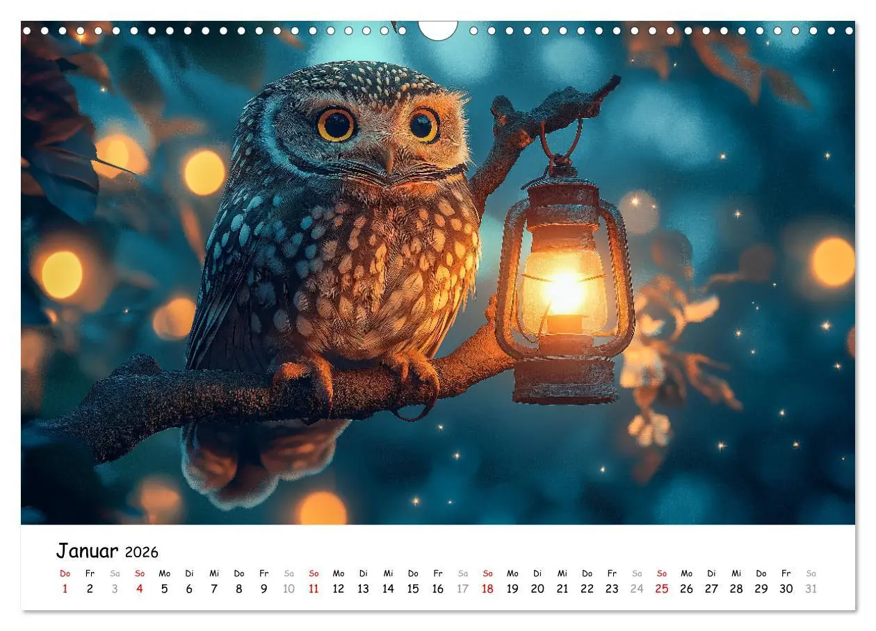 Bild: 9783457332740 | Eulen im Wald - Die geheimen Jobs und Aufgaben (Wandkalender 2026...
