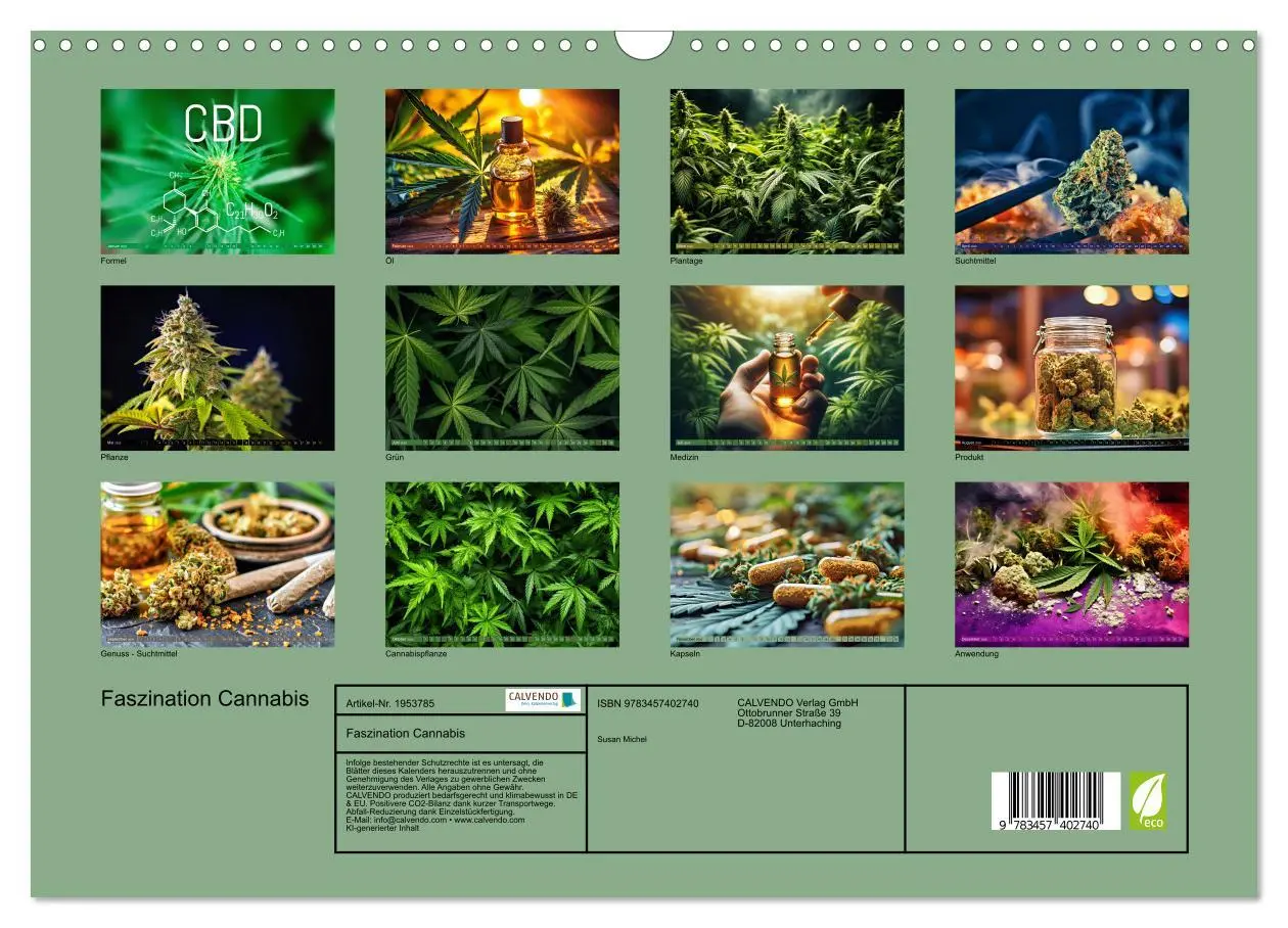 Bild: 9783457402740 | Faszination Cannabis (Wandkalender 2026 DIN A3 quer), CALVENDO...