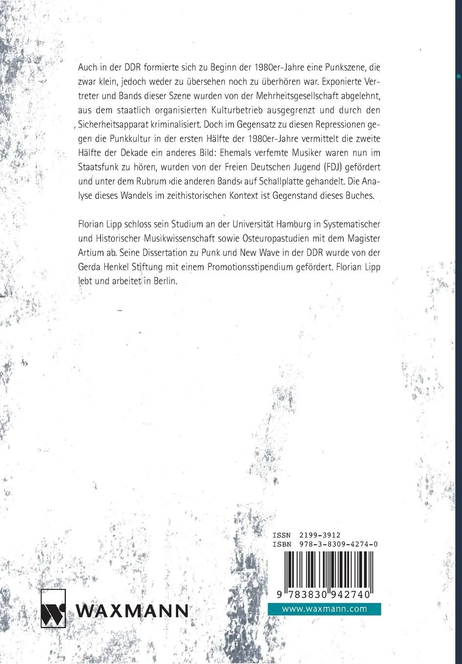 Rückseite: 9783830942740 | Punk und New Wave im letzten Jahrzehnt der DDR | Florian Lipp | Buch