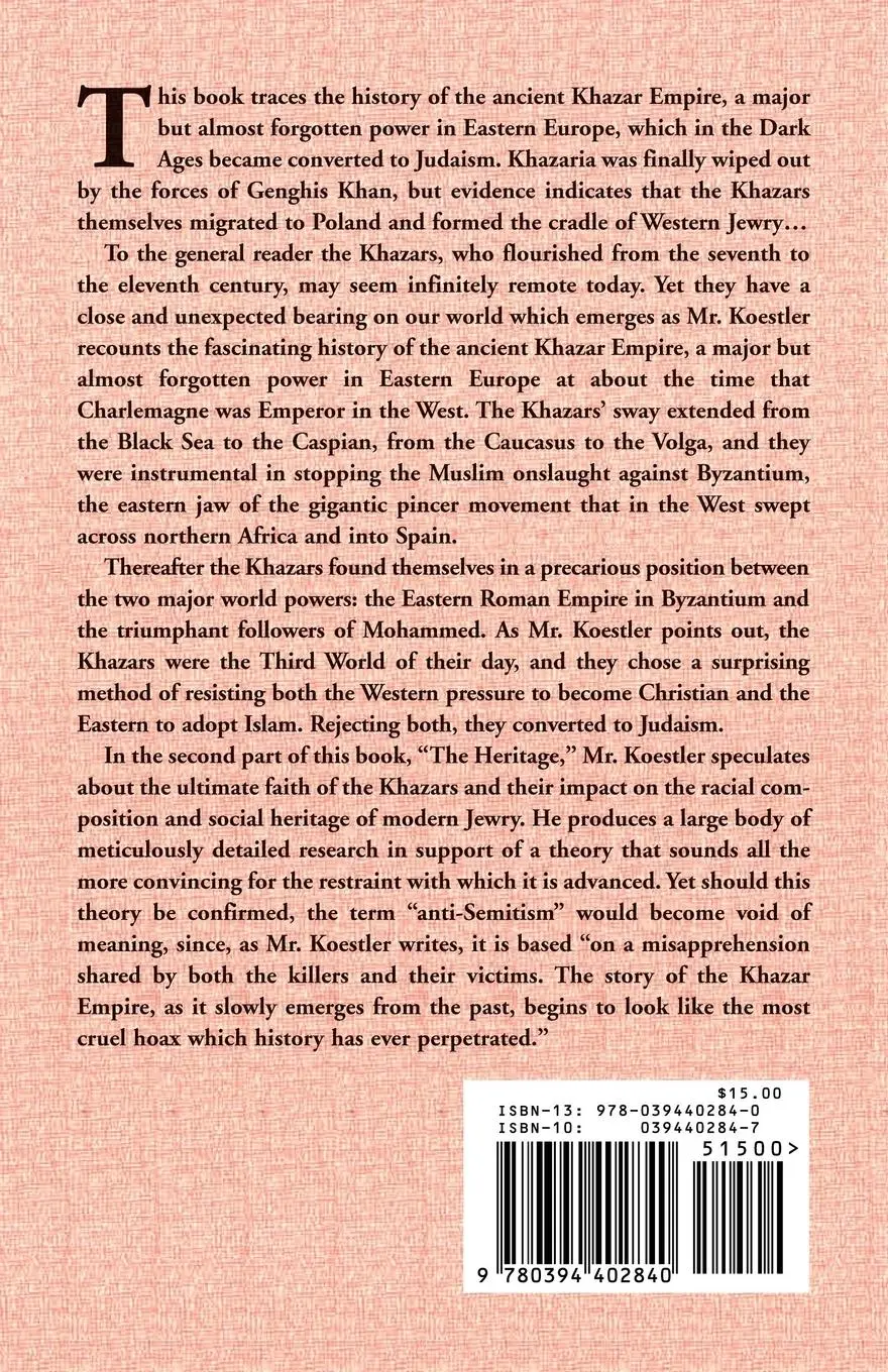 Rückseite: 9780394402840 | THE THIRTEENTH TRIBE | A. Koestler | Taschenbuch | Englisch | 1976