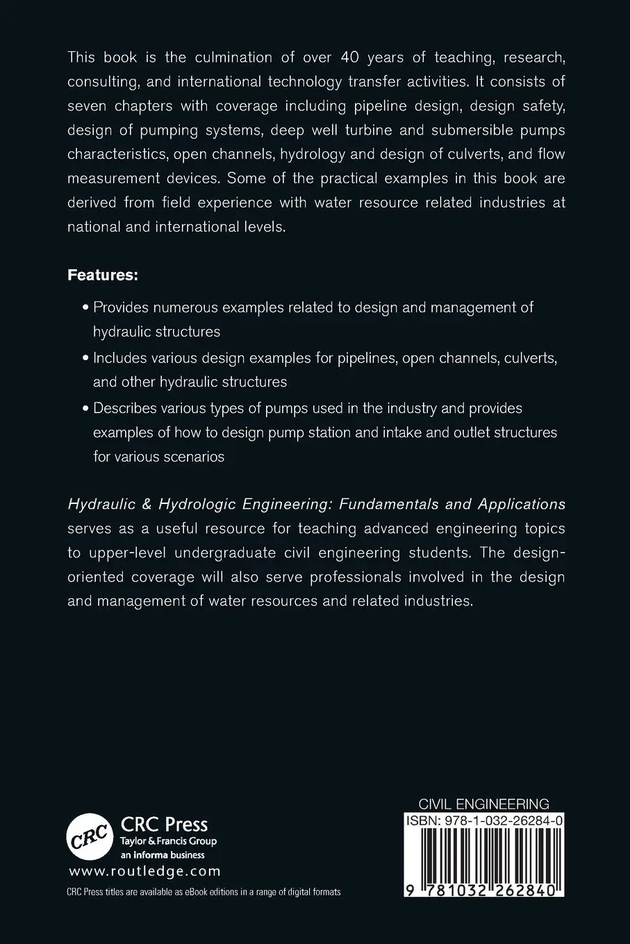 Rückseite: 9781032262840 | Hydraulic &amp; Hydrologic Engineering | Fundamentals and Applications