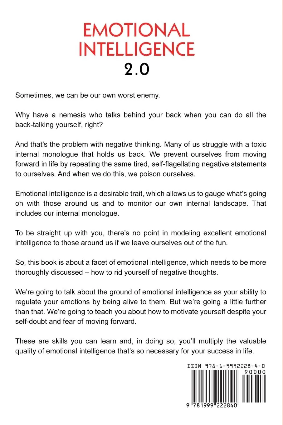 Rückseite: 9781999222840 | Emotional Intelligence 2.0 | How to Get Rid of Negative Thoughts