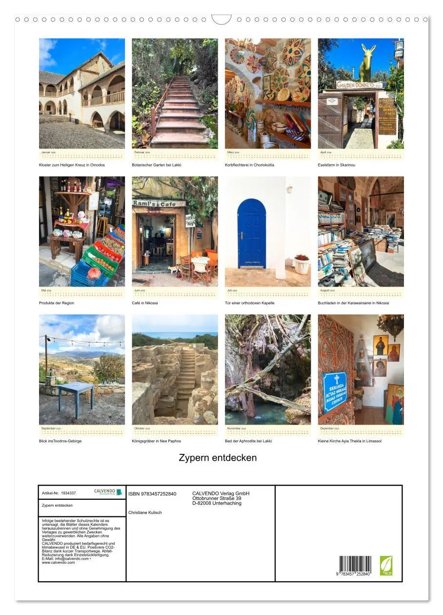 Bild: 9783457252840 | Zypern entdecken (Wandkalender 2026 DIN A2 hoch), CALVENDO...