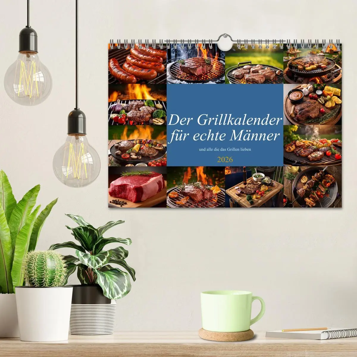 Bild: 9783457942840 | Der Grillkalender für echte Männer (Wandkalender 2026 DIN A4 quer),...