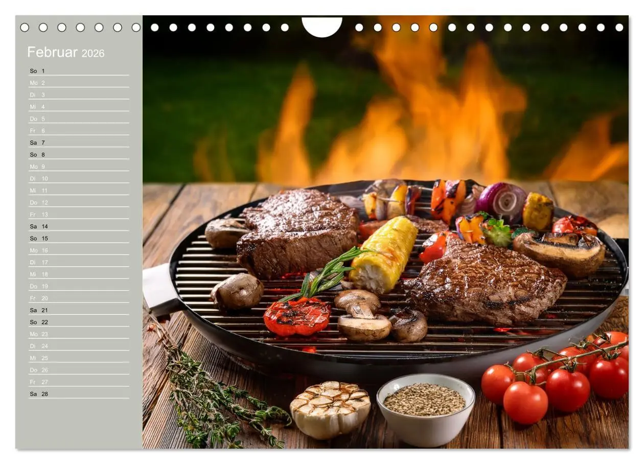 Bild: 9783457942840 | Der Grillkalender für echte Männer (Wandkalender 2026 DIN A4 quer),...