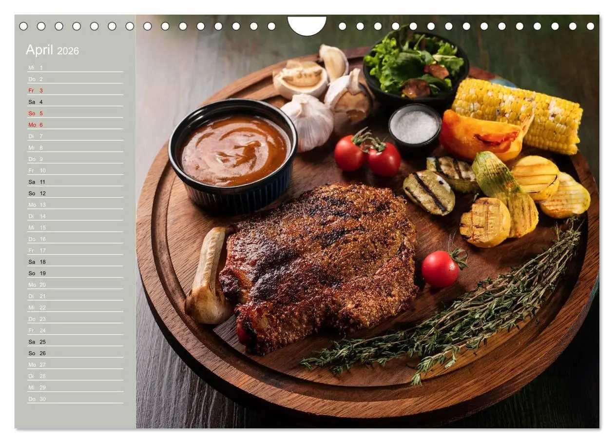 Bild: 9783457942840 | Der Grillkalender für echte Männer (Wandkalender 2026 DIN A4 quer),...