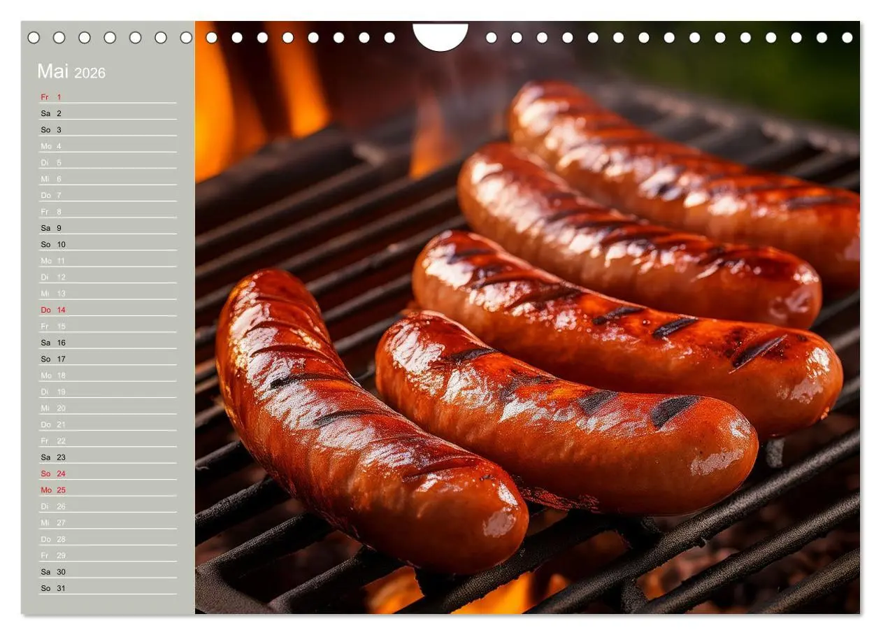 Bild: 9783457942840 | Der Grillkalender für echte Männer (Wandkalender 2026 DIN A4 quer),...